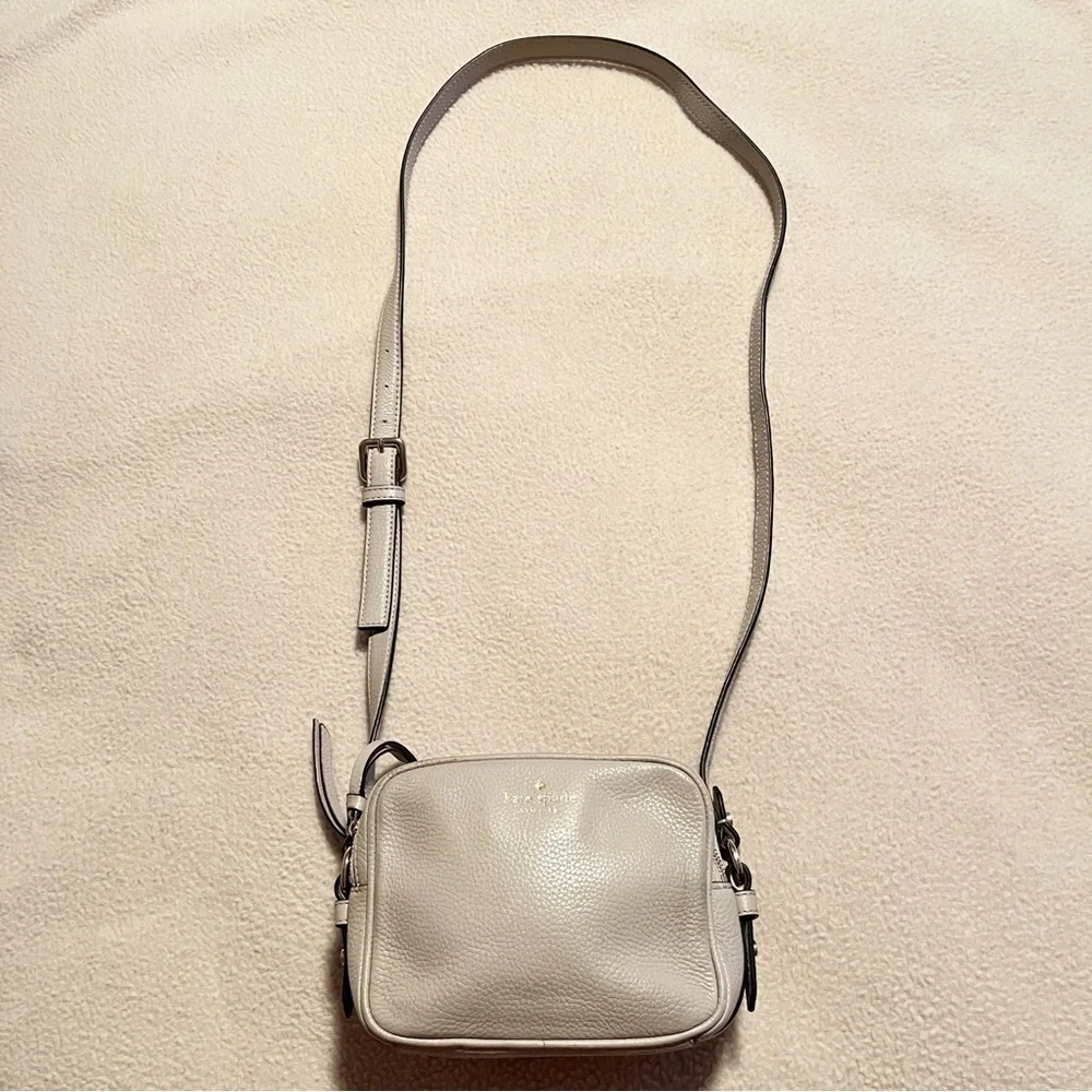 Kate Spade Pebbled Leather Pyper Mulberry Street Double Zip Crossbody Bag Purse
